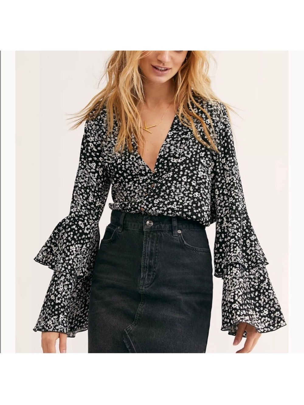Free People Ditsy Floral Bodysuit